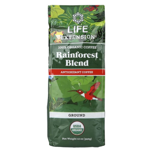 Café 100% Orgânico Rainforest Blend Moído 340 g - Life Extension