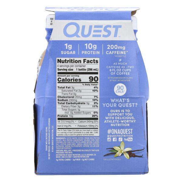 Café Gelado Latte de Baunilha 4 Frascos 296 ml Cada - Quest Nutrition