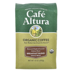 Café Orgânico Breakfast Blend em Grãos Torra Média 283 g - Cafe Altura