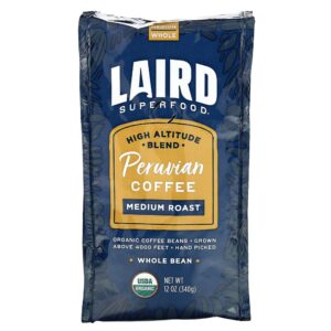 Café Peruano em Grãos Torra Média 340 g - Laird Superfood