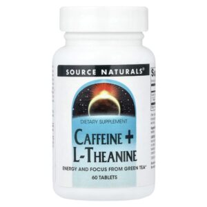 Cafeína com L-Teanina 60 Comprimidos - Source Naturals