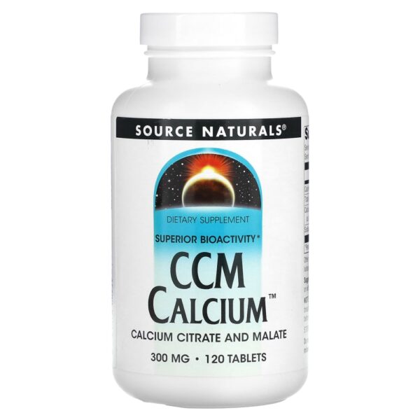 Cálcio CCM 300 mg 120 Comprimidos - Source Naturals