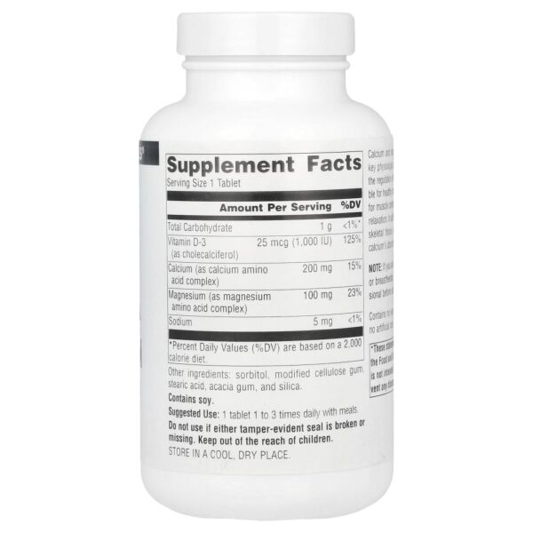 Cálcio e Magnésio 100 Comprimidos - Source Naturals