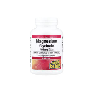 Glicinato de Magnésio 400 mg 120 Cápsulas Vegetarianas - Natural Factors