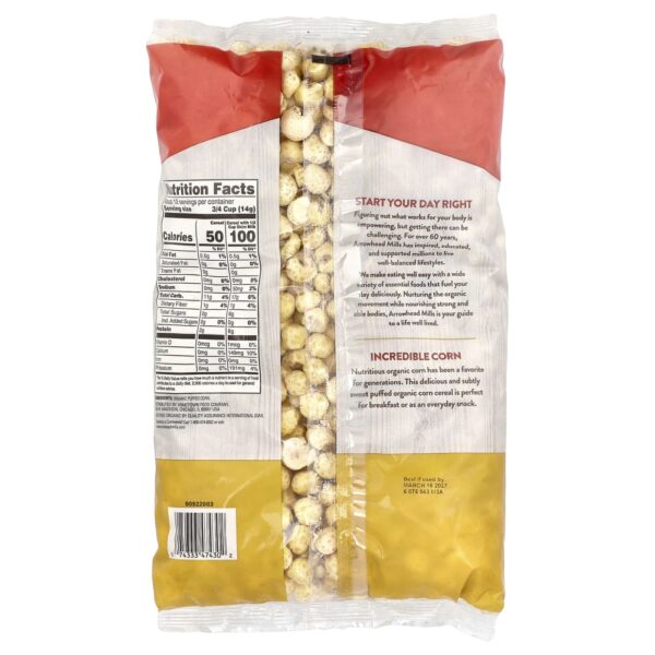 Cereal Matinal de Milho Tufado Orgânico 170 g - Arrowhead Mills