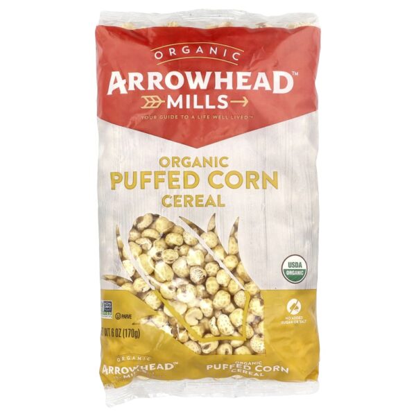 Cereal Matinal de Milho Tufado Orgânico 170 g - Arrowhead Mills
