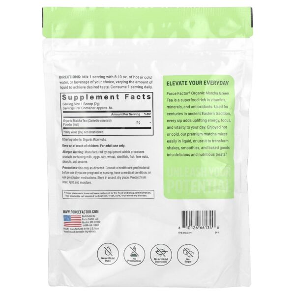 Chá Verde Matcha Orgânico em Pó 169 g - Force Factor