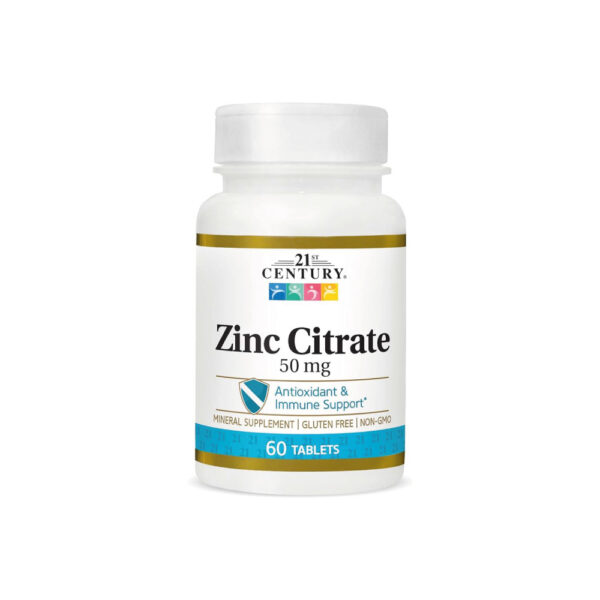 Citrato de Zinco 50mg 60 Tabletes - 21st Century