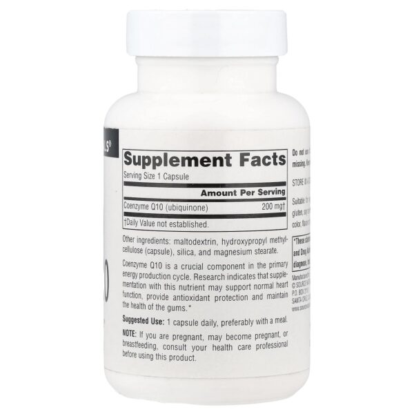 Coenzima Q10 CoQ10 200 mg 60 Cápsulas - Source Naturals