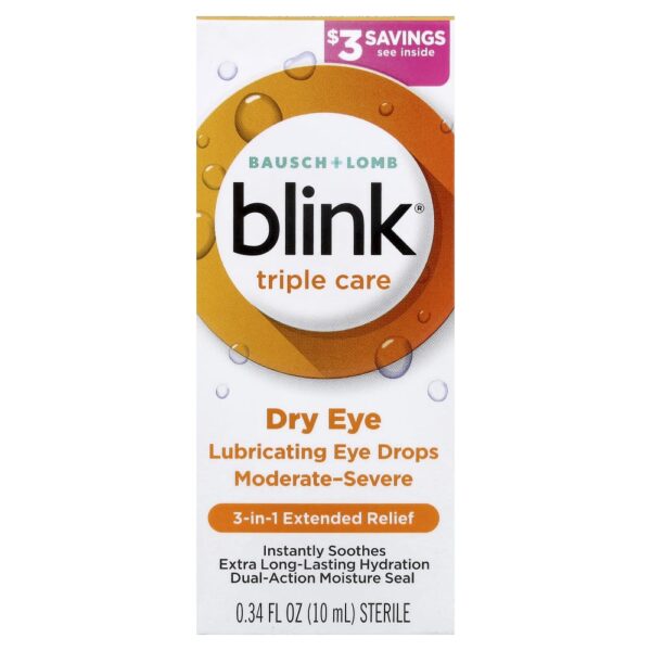 Colírio Lubrificante de Cuidado Triplo Blink Triple Care 10 ml - Bausch + Lomb Blink