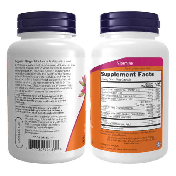 Complexo B-100 100 Veg Cápsulas - Now Foods