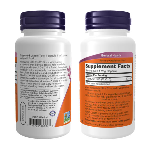 COQ10 30mg 240 Veg Cápsulas - Now Foods