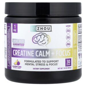 Creatina Calm e Focus Amora e Limao 222 g - Zhou Nutrition