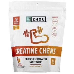 Creatina Mastigável Pessego e Manga 60 Comprimidos - Zhou Nutrition