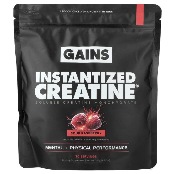 Creatina Monohidratada Solúvel Framboesa Azeda 243 g - GAINS