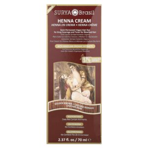 Creme de Henna Tintura Capilar Vegana Castanho Dourado 70 ml - Surya Brasil