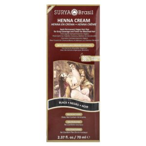Creme de Henna Tintura Capilar Vegana Preto 70 ml - Surya Brasil