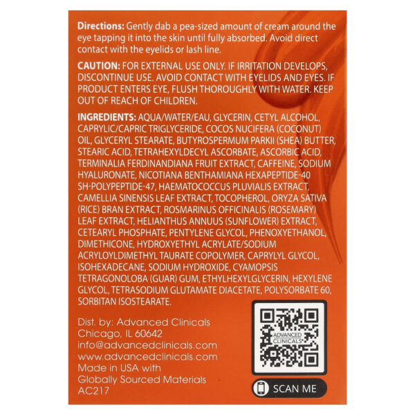Creme para Olhos Iluminador Vitamina C e Cafeína 30 ml - Advanced Clinicals