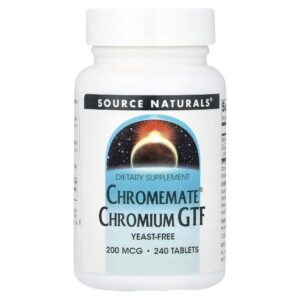 Cromo GTF Chromemate 200 mcg 240 Comprimidos - Source Naturals
