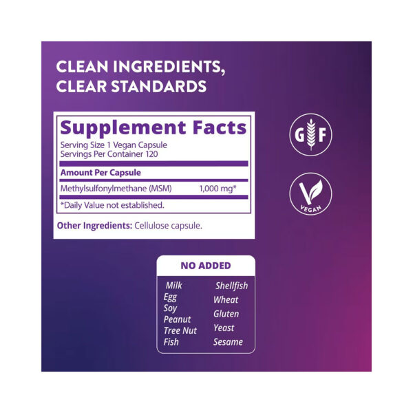 MSM 1000mg 120 Veg Cápsulas - MRM
