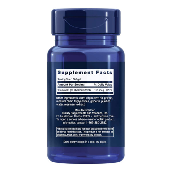 Vitamina D-3 5.000 UI 60 Softgels - Life Extension