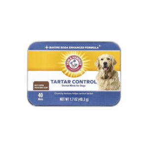 d547bca4822d4f3381ddacf786d2b0e3-4ztko6hna2.jpg Petiscos para Controle do Tártaro em Cães Aroma de Menta Fresca sabor Carne Bovina 40 Unidades - Arm & Hammer