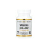 d6e1d1d965c54c0fa76c73f783e91e14-fyslz47twg.jpg Vitamina D3 + K2 60 Cápsulas Vegetais - California Gold Nutrition