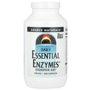 Daily Essential Enzymes 500 mg 360 Cápsulas - Source Naturals