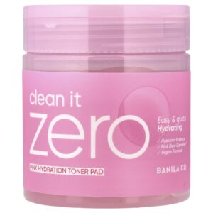 Disco de Tônico Facial Hidratante Clean It Zero Pink Hydration 70 Unidades 235 ml - Banila Co