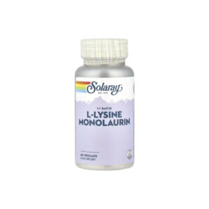 Lisina e Monolaurina Proporção 1:1 60 Veg Cápsulas - Solaray