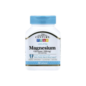 Glicinato de Magnésio Quelado 200mg 90 Cápsulas - 21st Century