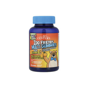eac1d113a3984d7d8114270f5044f3f0-ddm0devm3l.jpg Multigomas Zoo Friends Plus Extra C Delicioso Sabor de Frutas 60 Gomas - 21st Century