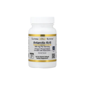 Óleo de Krill Antártico Complexo de Fosfolipídios Ômega-3 com EPA DHA e Astaxantina 500 mg 30 Cápsulas Gelatinosas - California Gold Nutrition