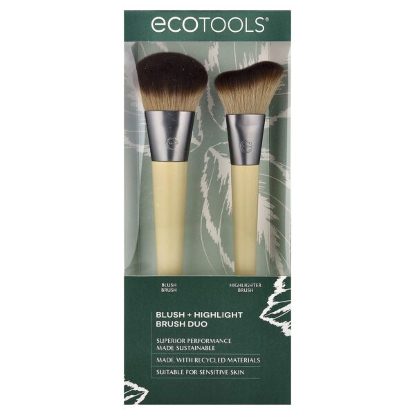 EcoTools - Duo de Pincéis Faciais para Blush e Iluminador 2 Pincéis
