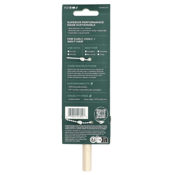 EcoTools - Escova Definidora de Bordas Baby Hair para Cabelos Crespos 1 Unidade