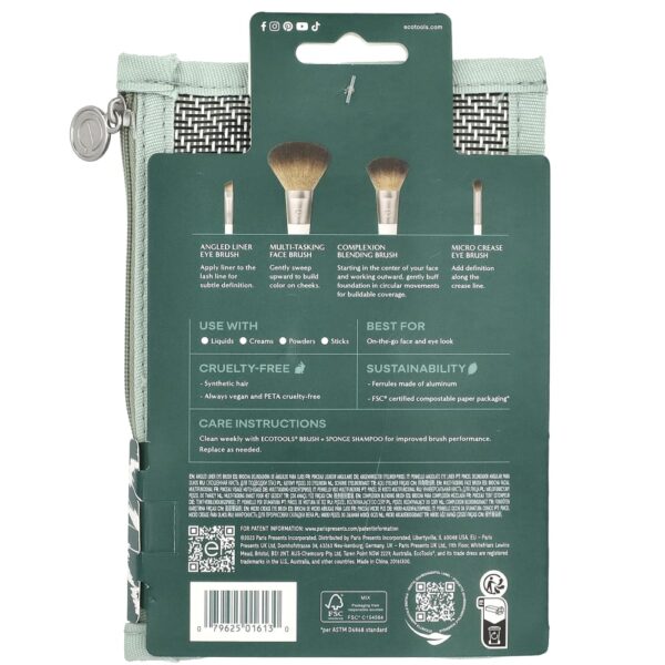 EcoTools - Kit de Pincéis de Maquiagem On-The-Go Style 4 Unidades