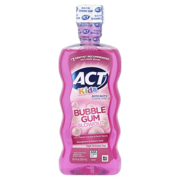 Enxaguante Bucal Infantil Anticáries com Flúor Sabor Chiclete 500 ml - ACT