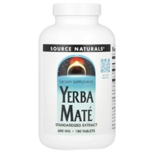 Erva Mate 600 mg 180 Comprimidos - Source Naturals
