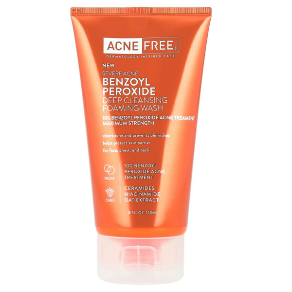 Espuma de Limpeza Profunda para Acne Severa Peróxido de Benzila 2.5% 150 ml - ACNE FREE