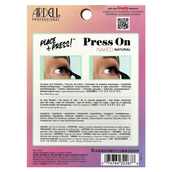 Extensões de Cílios Postiços Pré-Coladas Press On Naked Natural 30 Clusters - Ardell