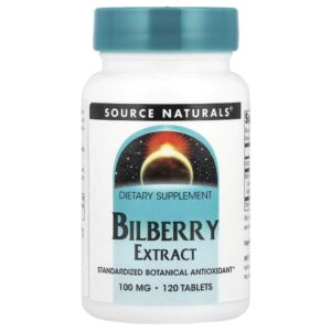 Extrato de Mirtilo Europeu 100 mg 120 Comprimidos - Source Naturals