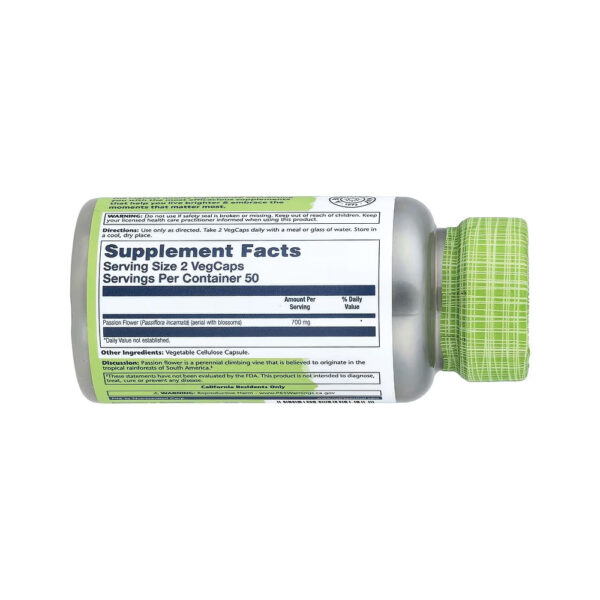 f911fb86cb5944c1a53ba96c1637886d-zy5nixltqv.jpg True Herbs Passion Flower Passiflora 700mg 100 VegCaps - Solaray