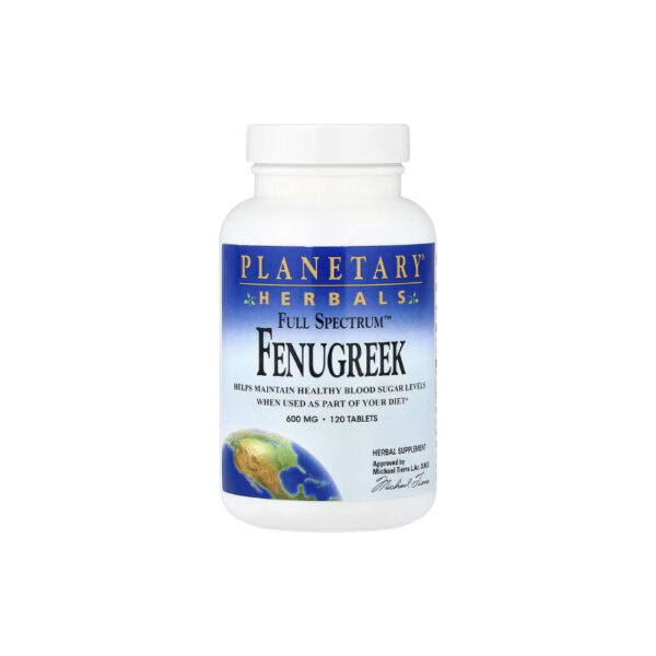 Full Spectrum Fenugreek Feno-grego 600mg 120 Tabletes - Planetary Herbals