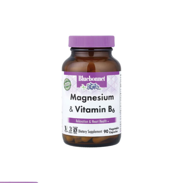 Magnésio Quelato + Vitamina B6 Magnesium Vitamin B6 90 Cápsulas - Bluebonnet Nutrition