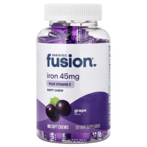 Ferro com Vitamina C Mastigável Sabor Uva 60 Comprimidos - Bariatric Fusion