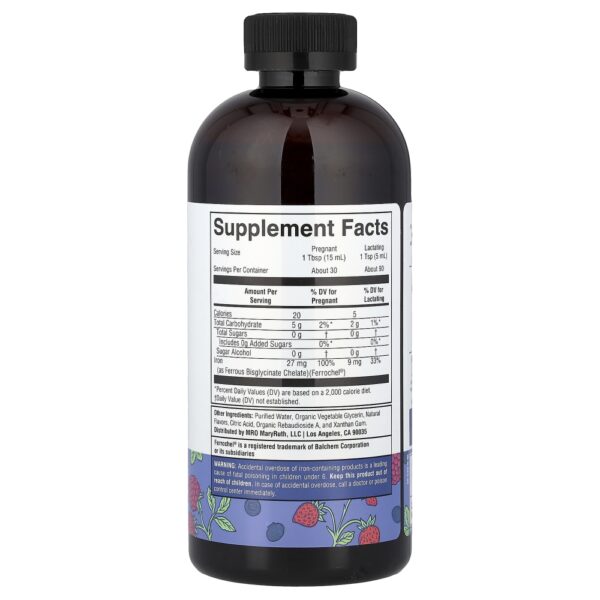 Ferro Líquido Vegano Pré-natal e Pós-natal Fruto Silvestre 450 ml - MaryRuth's
