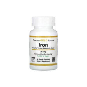 Ferro 36mg Ferrochel 90 Veg Cápsulas - California Gold Nutrition