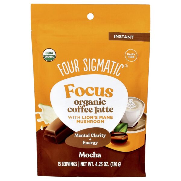 Focus Café Instantâneo Orgânico Latte com Cogumelo Juba-de-Leão Mocha 120 g - Four Sigmatic