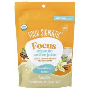 Focus Latte de Café Instantâneo Orgânico com Cogumelo Juba-de-leão Baunilha 120 g - Four Sigmatic
