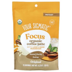 Focus Latte de Café Instantâneo Orgânico com Cogumelo Juba-de-Leão Original 120 g - Four Sigmatic